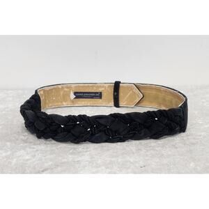 Vintage GINNIE JOHANSEN INC Womens Black Braided Adjustable Belt- Size M